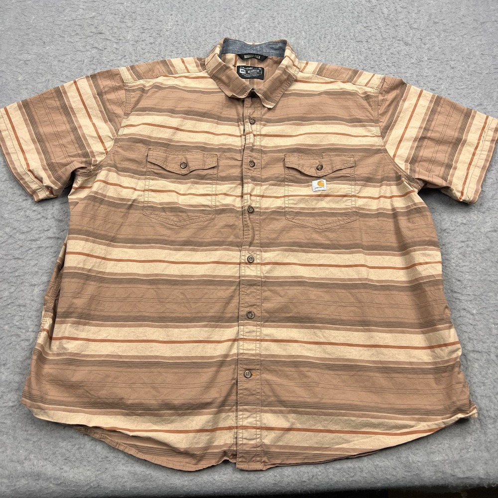 Carhartt Rugged Flex Button-Up Men's 3XL Relaxed Fit Short-Sleeve Workwear Shirt